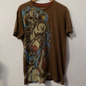 Affliction distressed Skull Tee